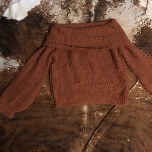Brick Off-the-Shoulder Sweater